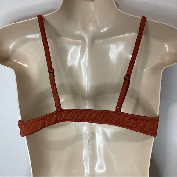Solid & Striped The Rachel Bikini Top NWT New size L Shiny Cinnamon - Picture 3 of 5